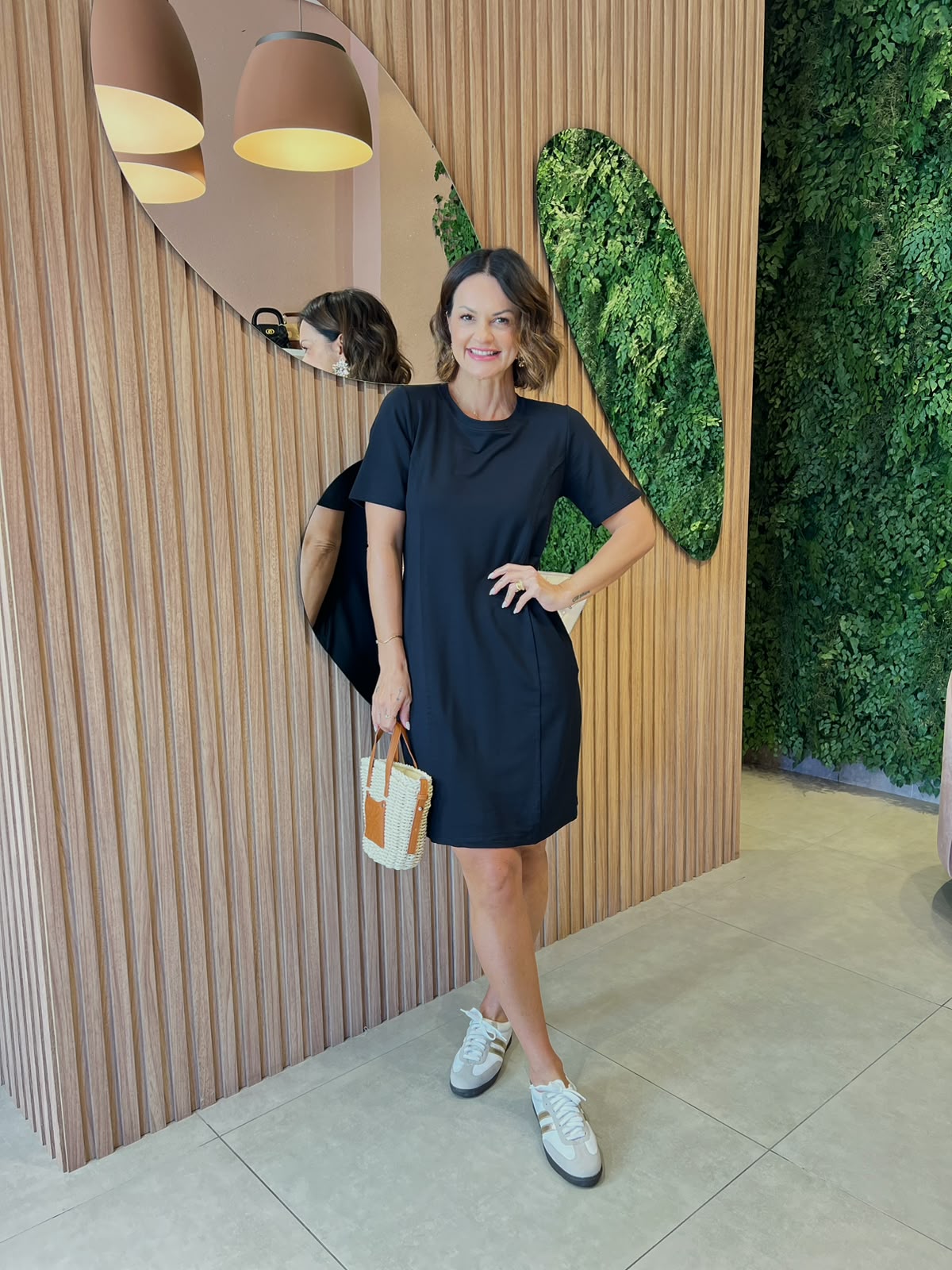Vestido Em Moletinho Com Bolso, Preto