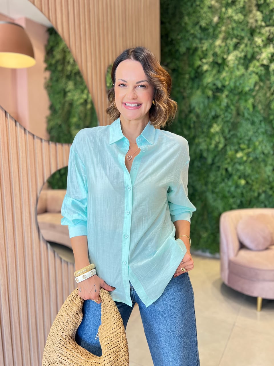 Camisa em Viscose com Poliamida, Tifanny