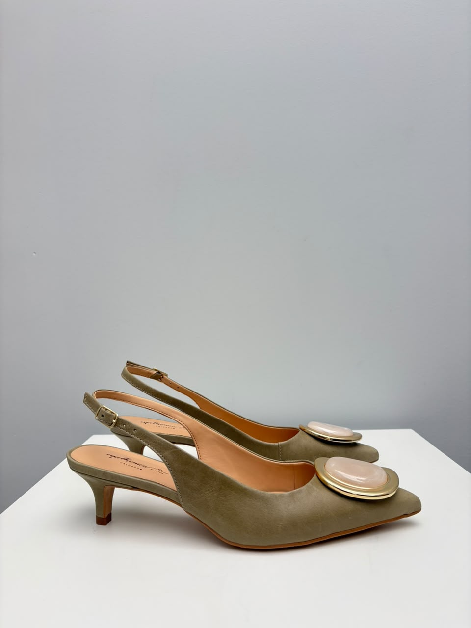 Scarpin Slingback Bárbara, Verde Matcha