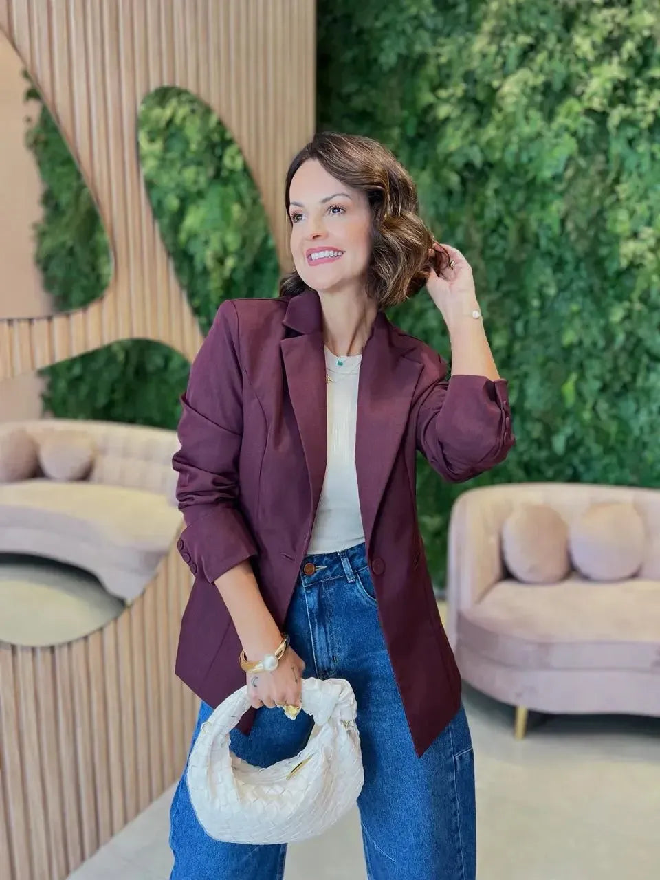 Blazer em Alfaiataria, Marsala