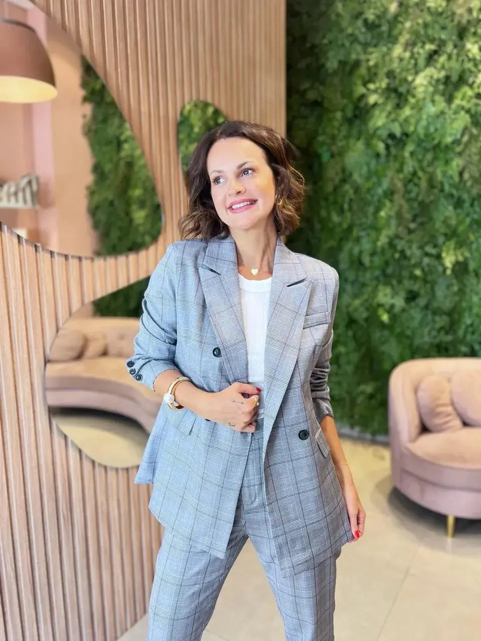 Blazer em Xadrez Azul