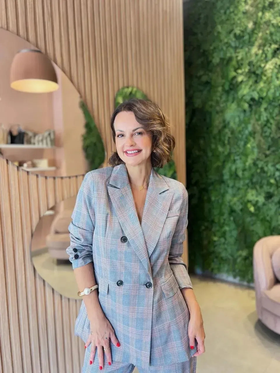 Blazer em Xadrez Vermelho