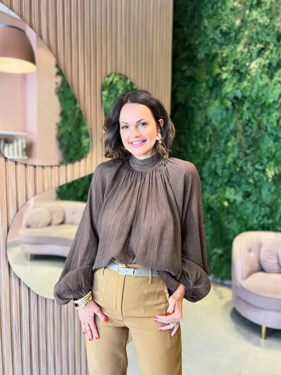 Blusa Ampla Lucy, Marrom