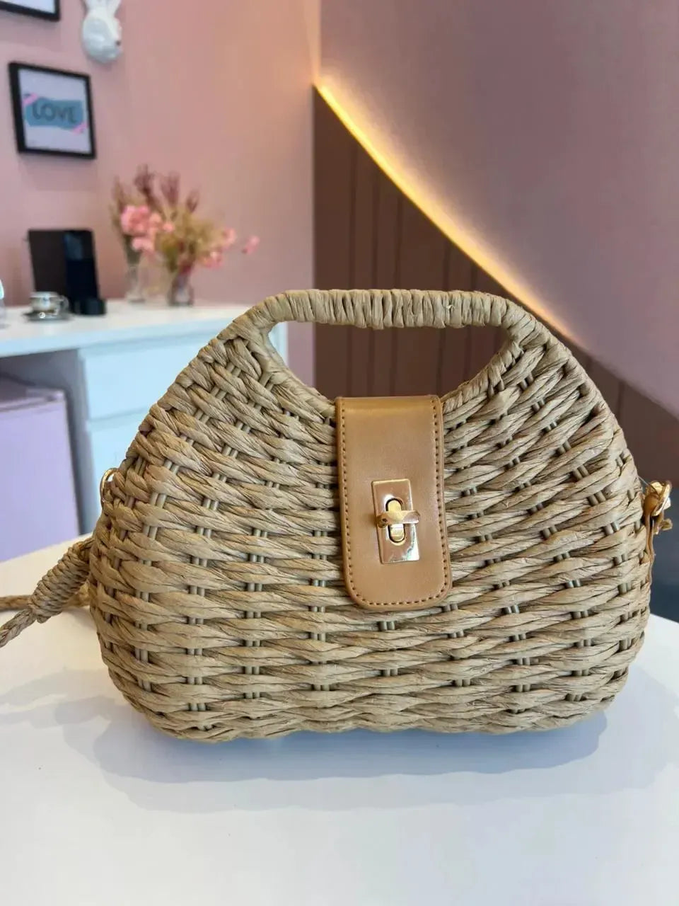 Bolsa Palha com Alça de Palha