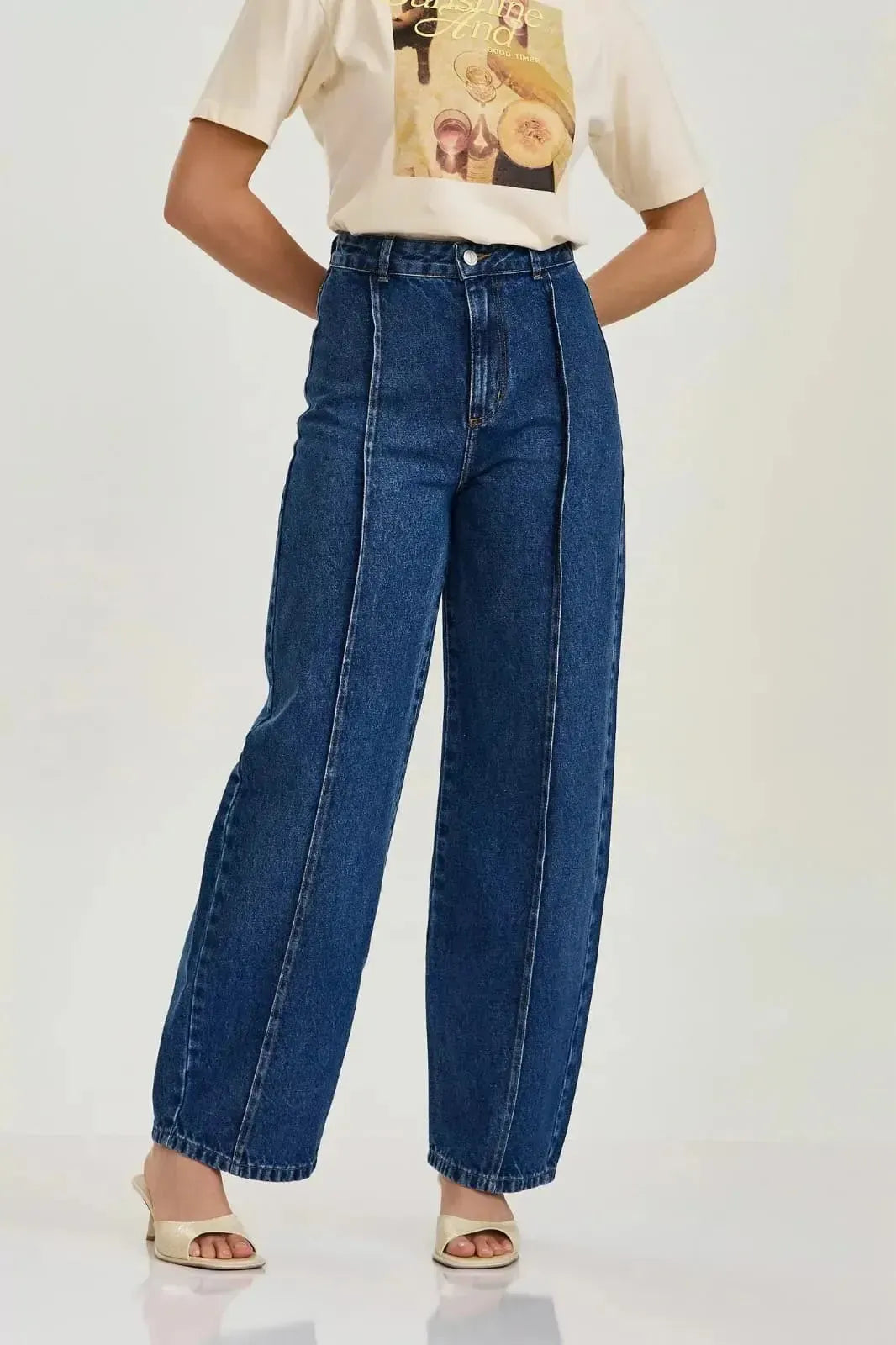 Calça Bia Jeans com Pespontado