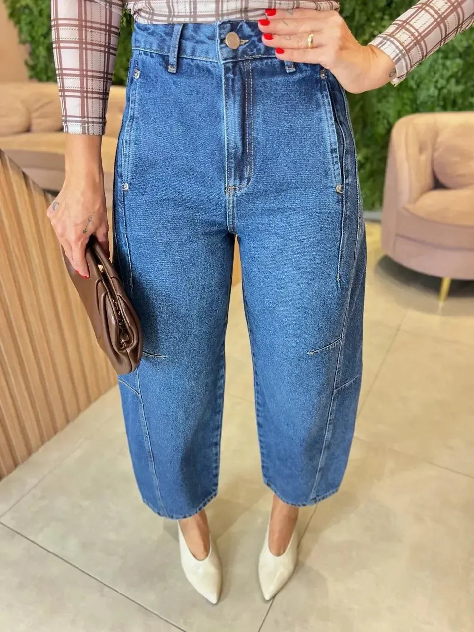 Calça Jeans Barrel