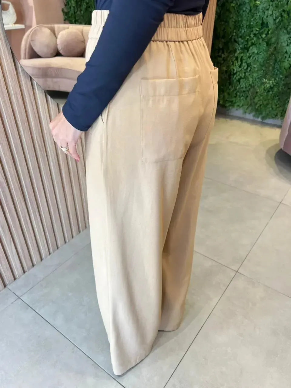 Calça Pantalona Marrante, Cru