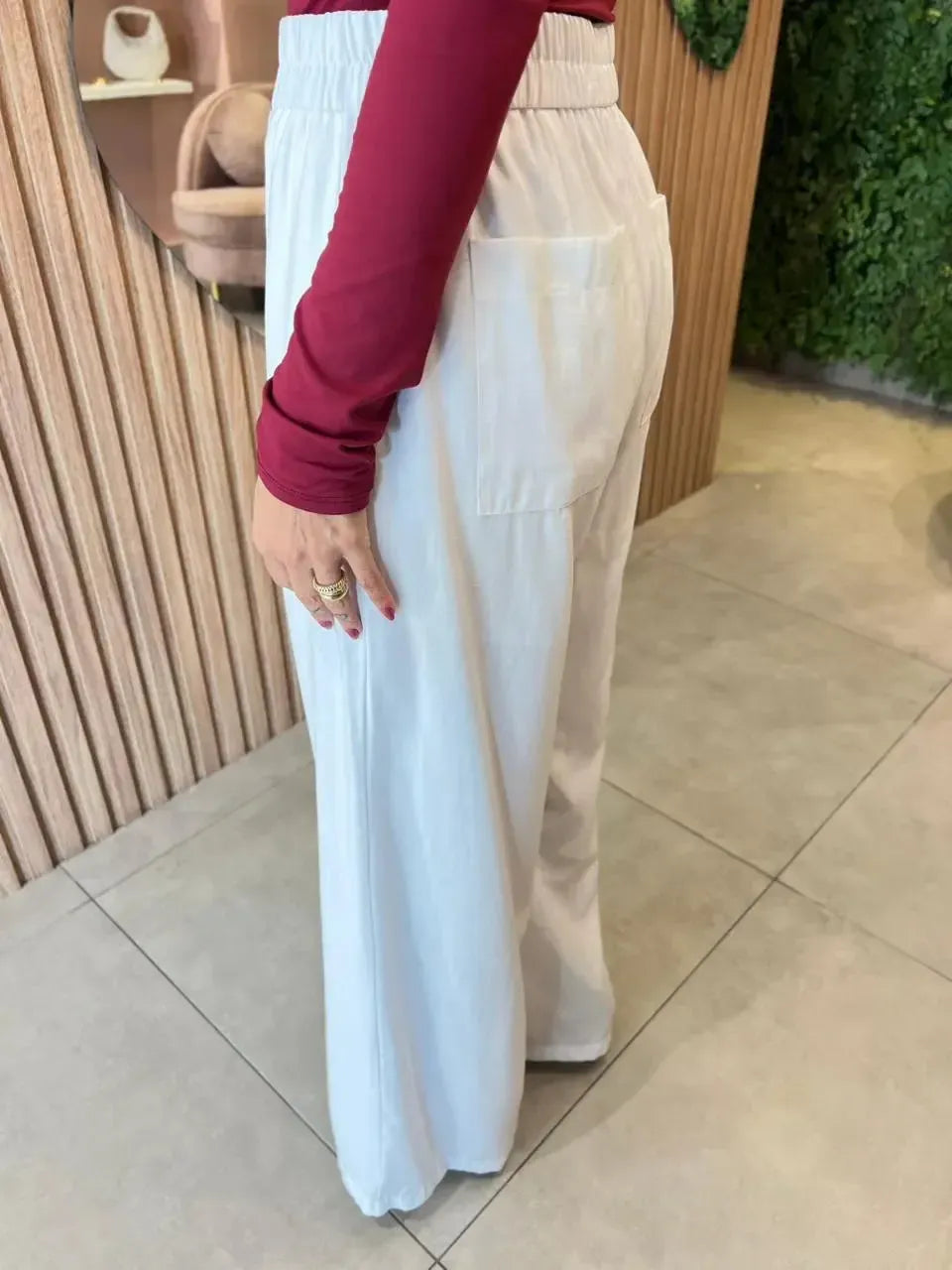 Calça Pantalona Marrante, Off White