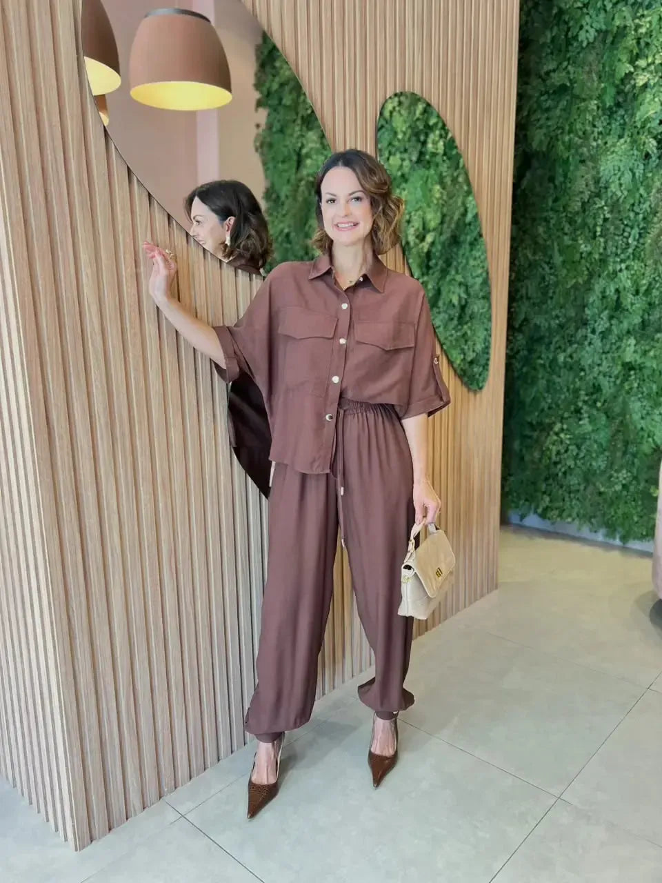 Conjunto Camisa + Calça Aladim, Marrom