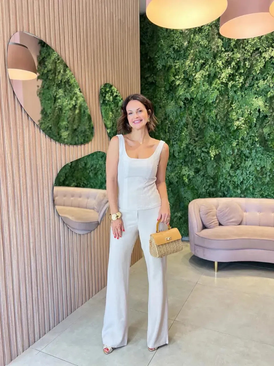 Conjunto Regata Corset + Calça, Cru