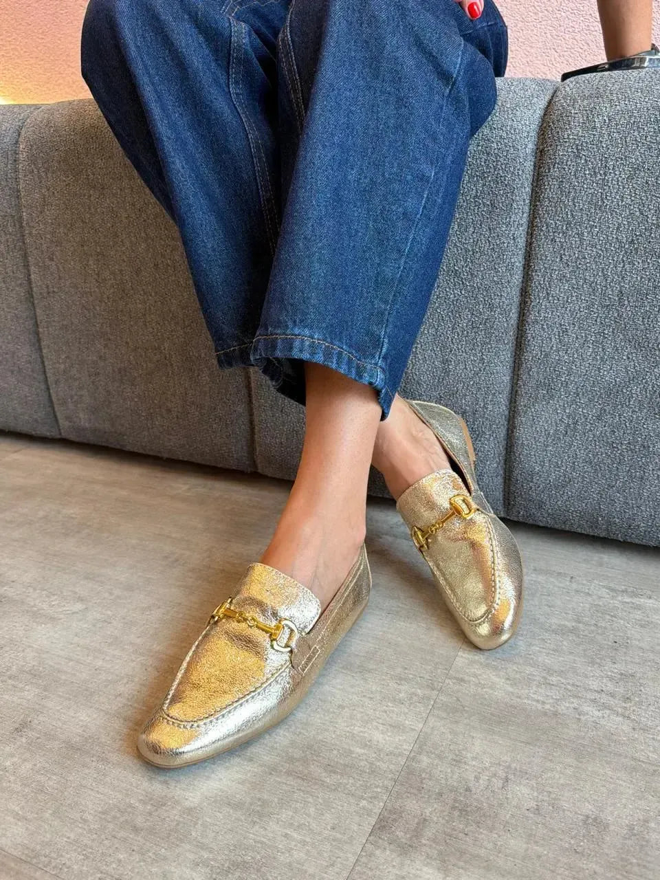 Mocassim Vogue Ouro Light