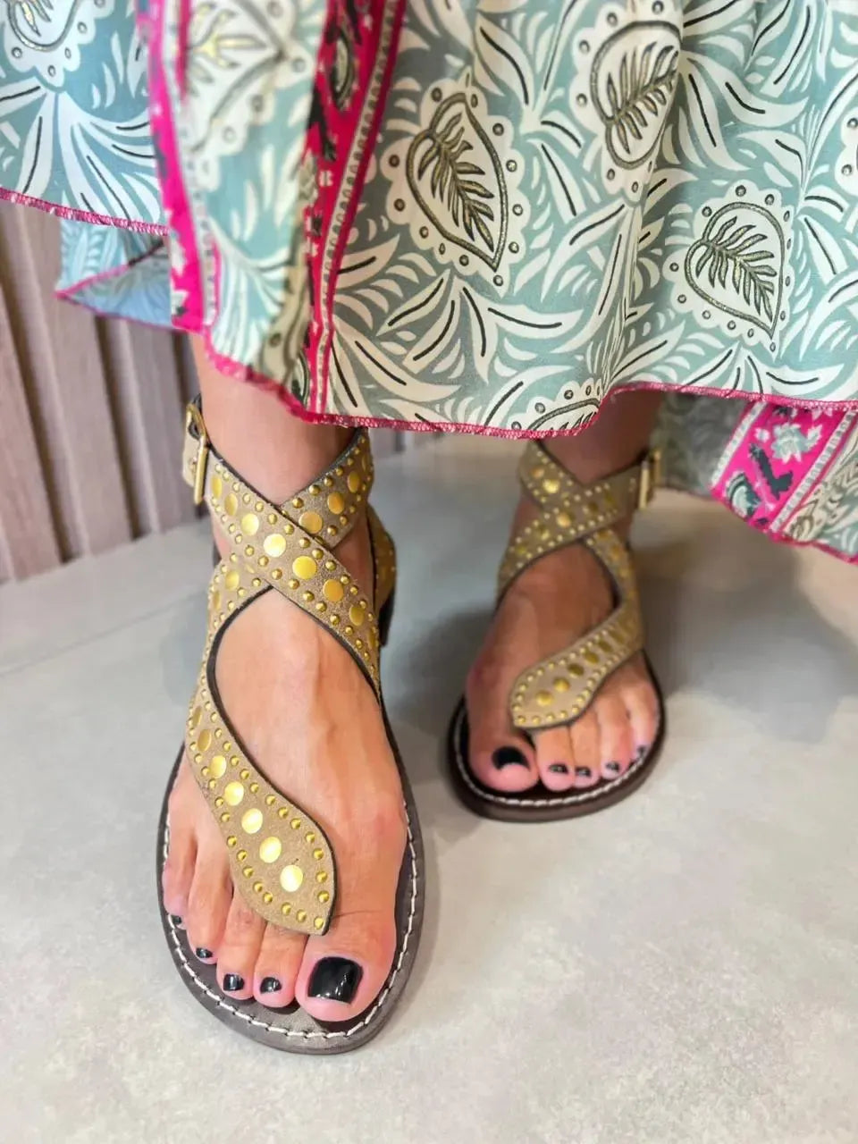 Rasteira Espelho, Nude