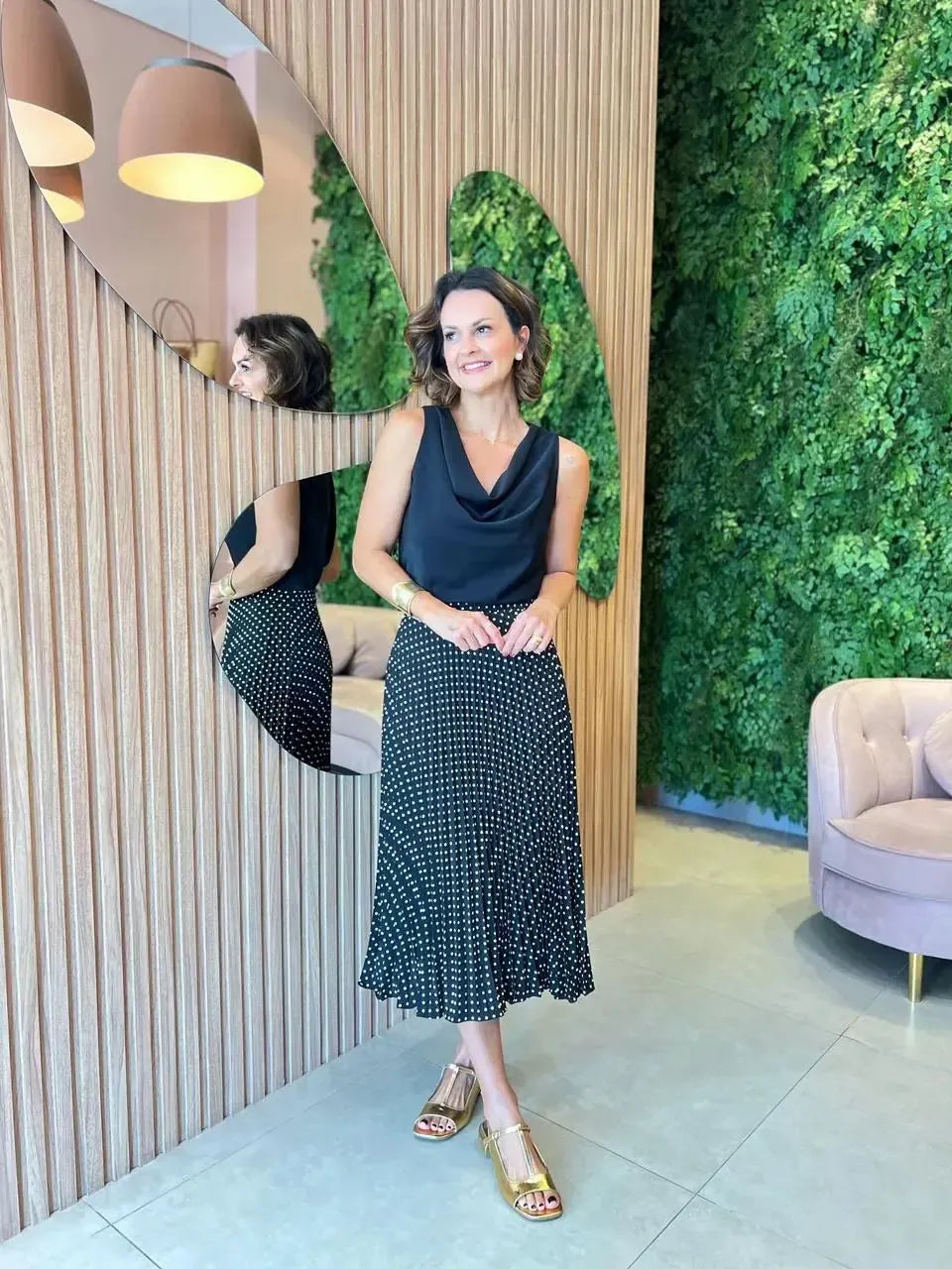 Saia Preta Mini Poá