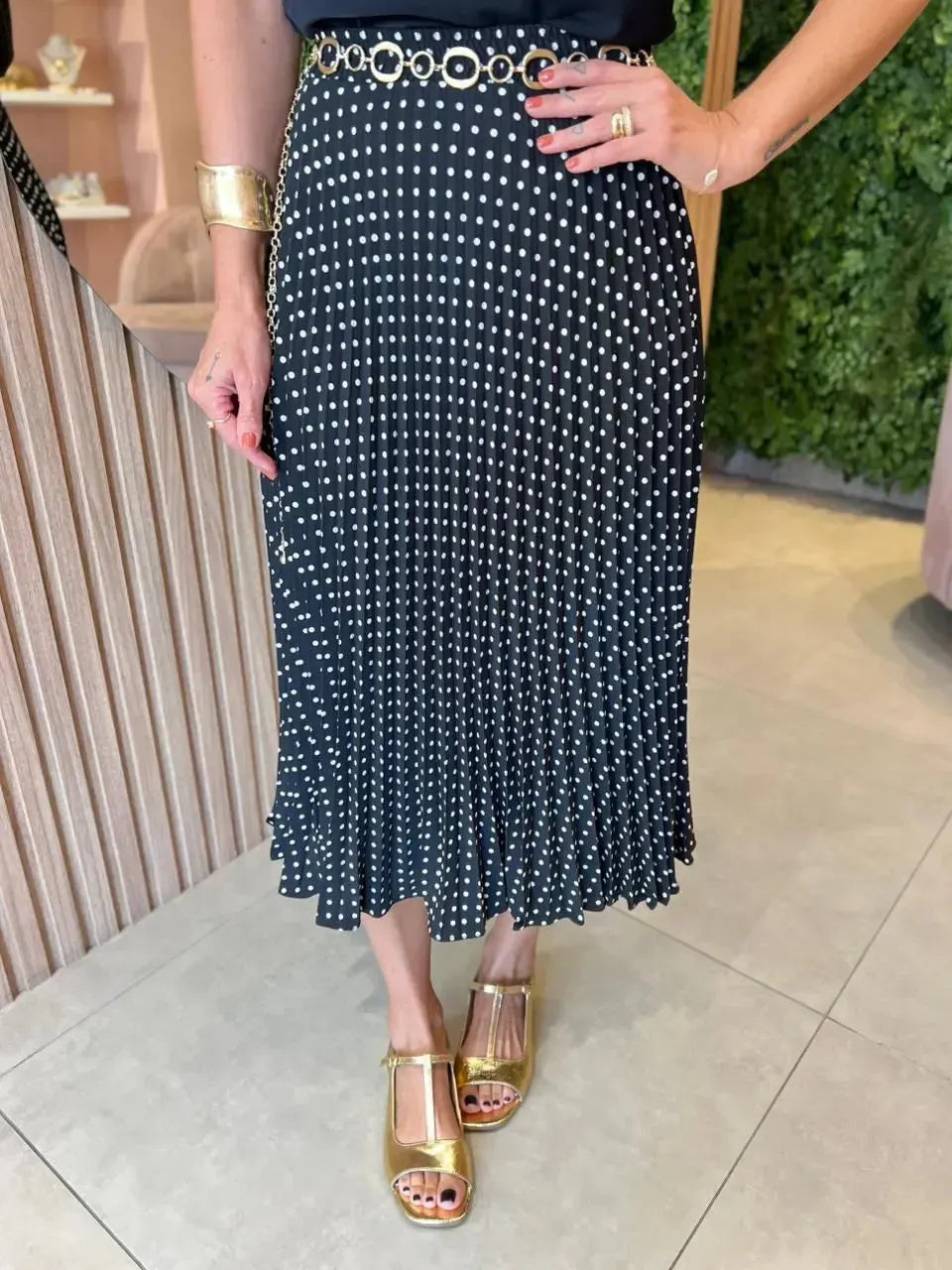 Saia Preta Mini Poá