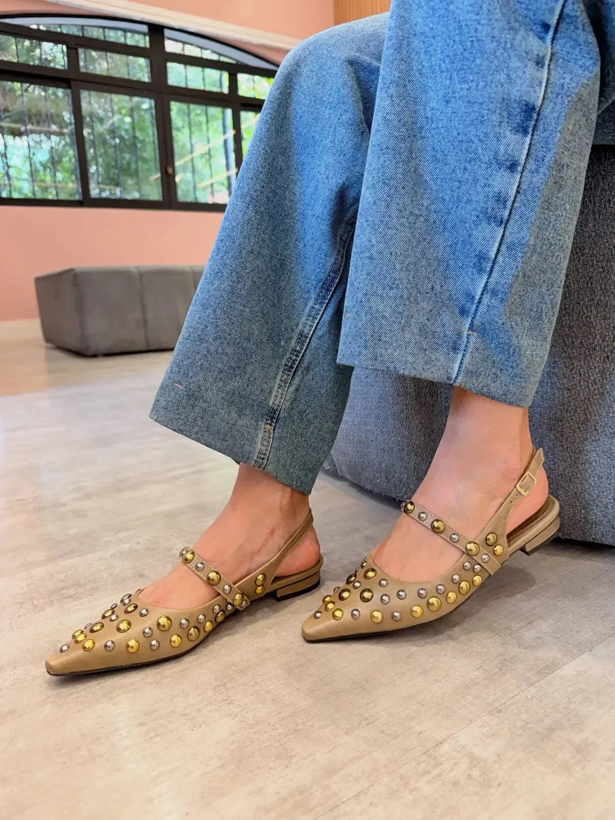 Sapatilha Slingback Mariza, Oliva