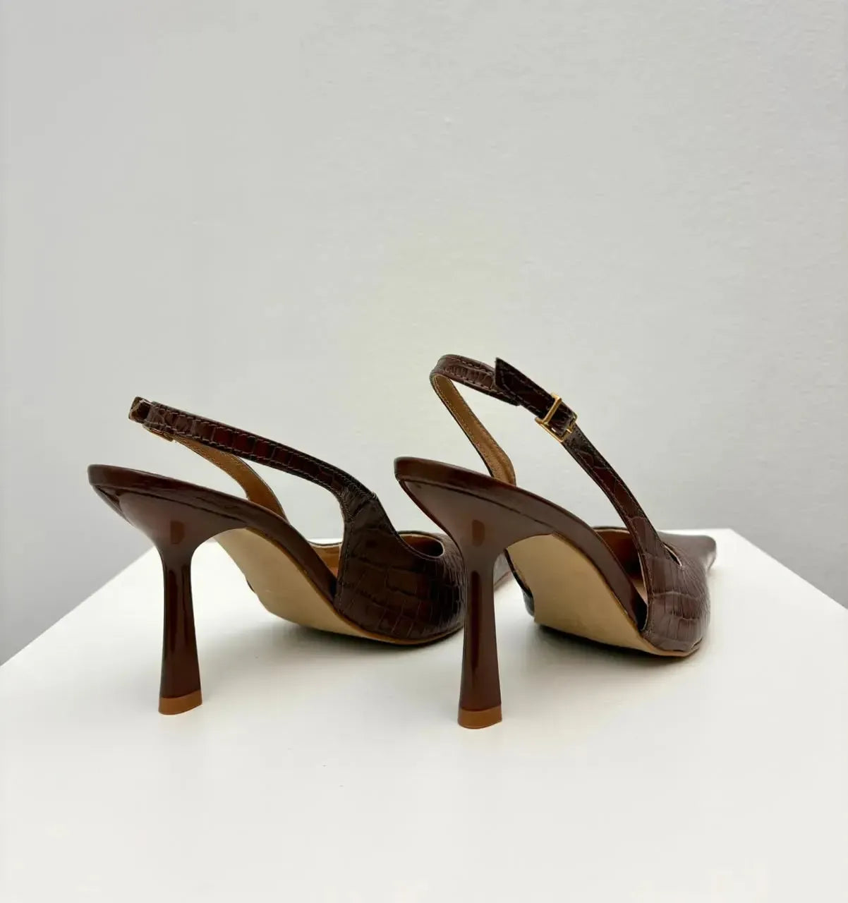 Scarpin Lorena, Croco Marrom