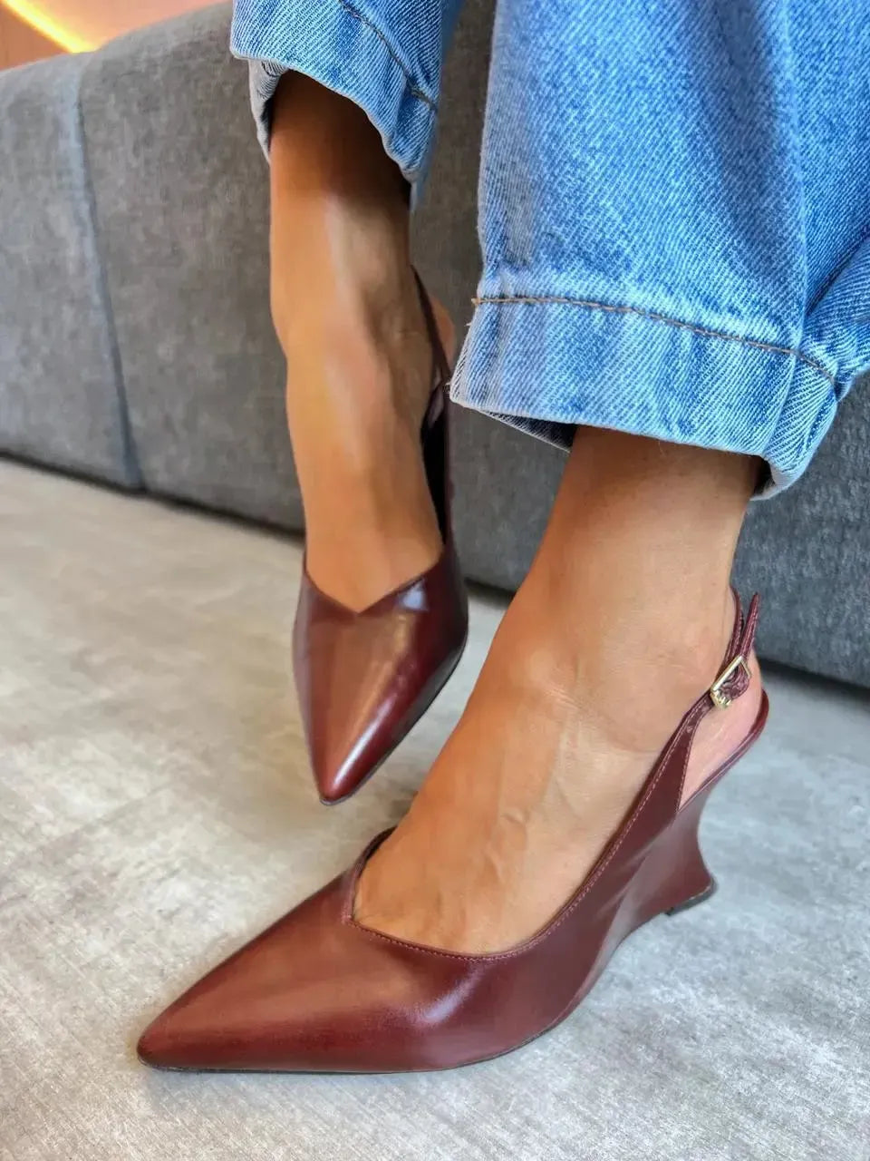 Scarpin Milão Castanho Vinho