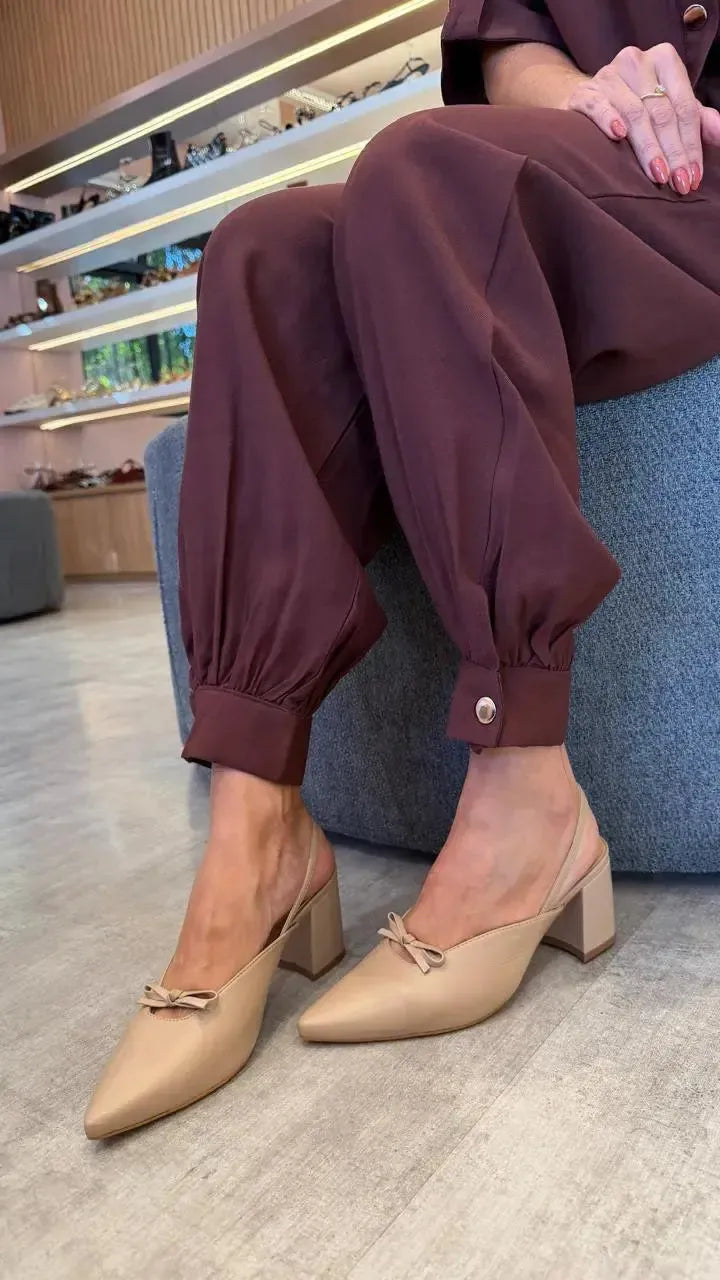 Scarpin Slingback Cecília, Nude