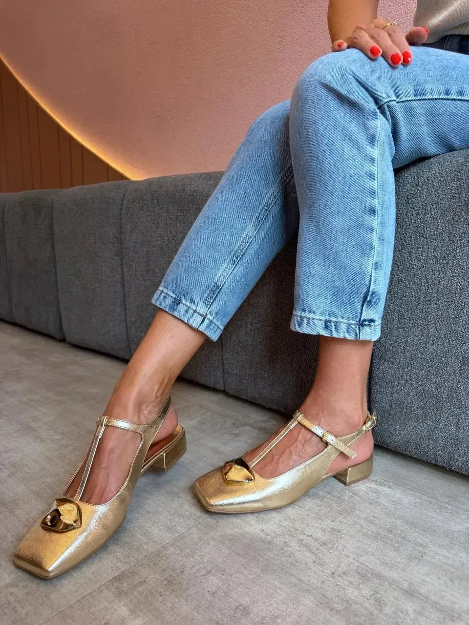 Slingback Alycia, Ouro Light