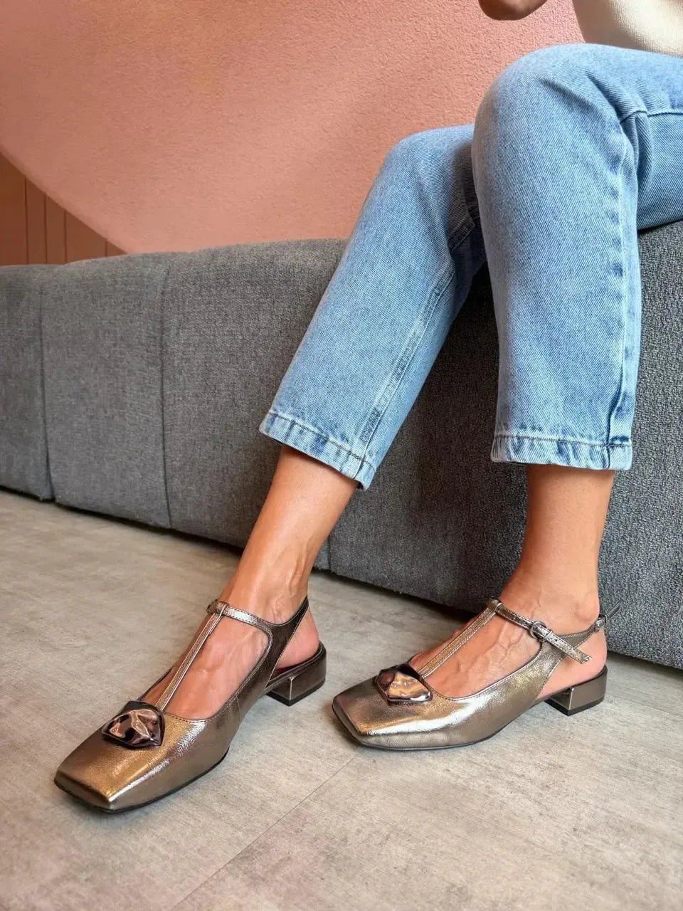 Slingback Alycia, Prata Velho