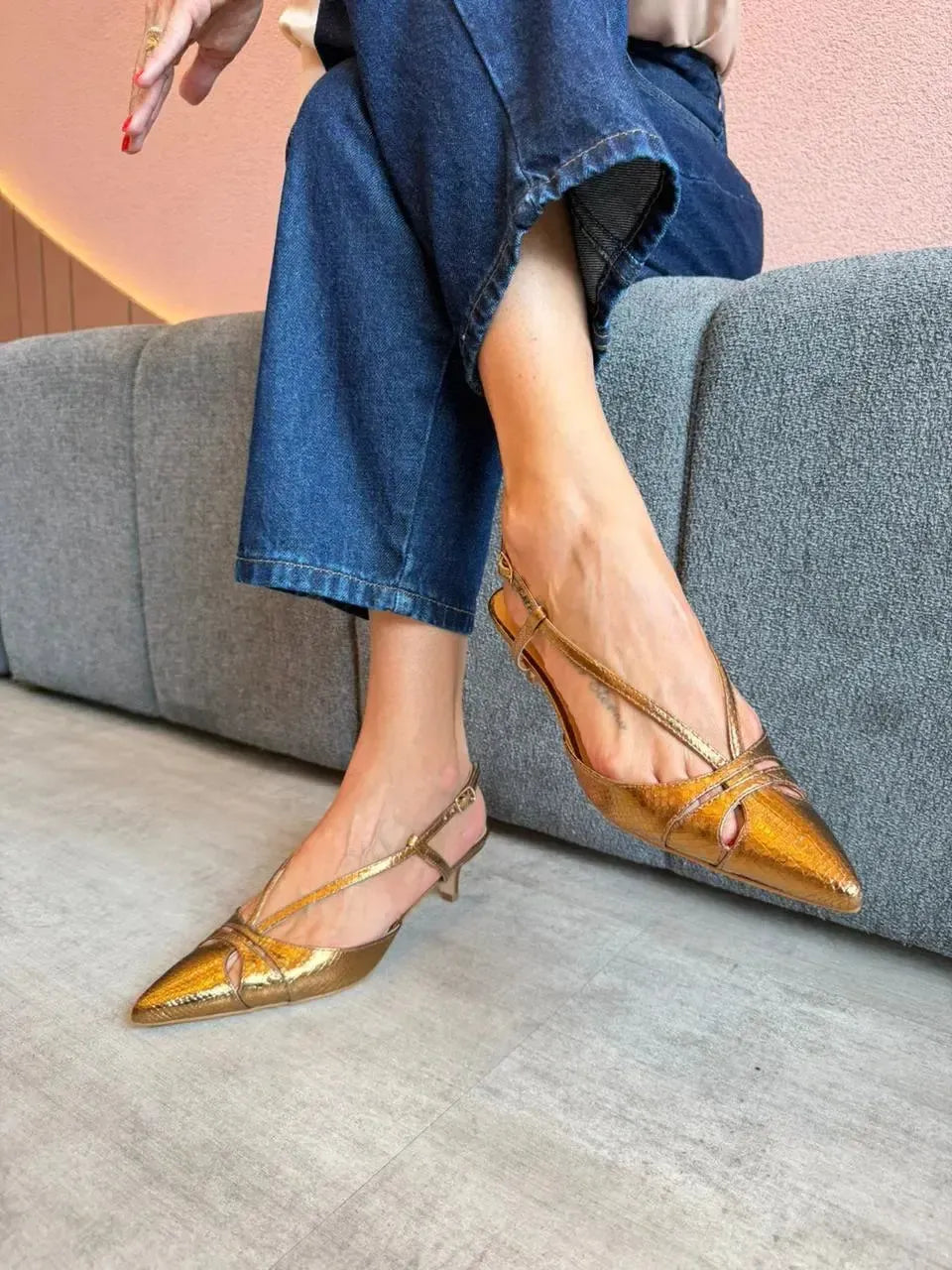 Slingback Helena, Ouro Velho