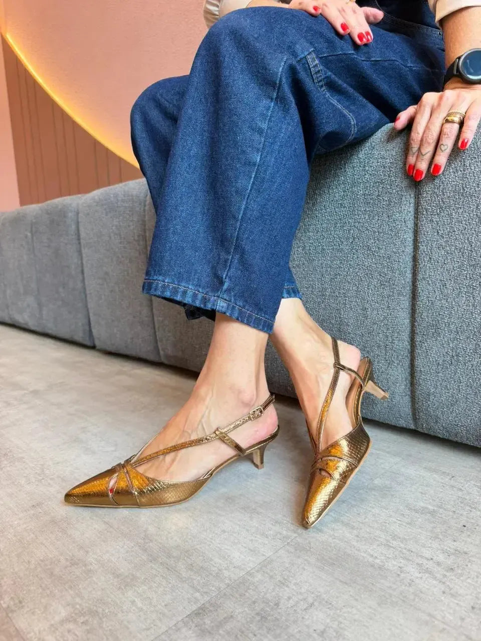 Slingback Helena, Ouro Velho