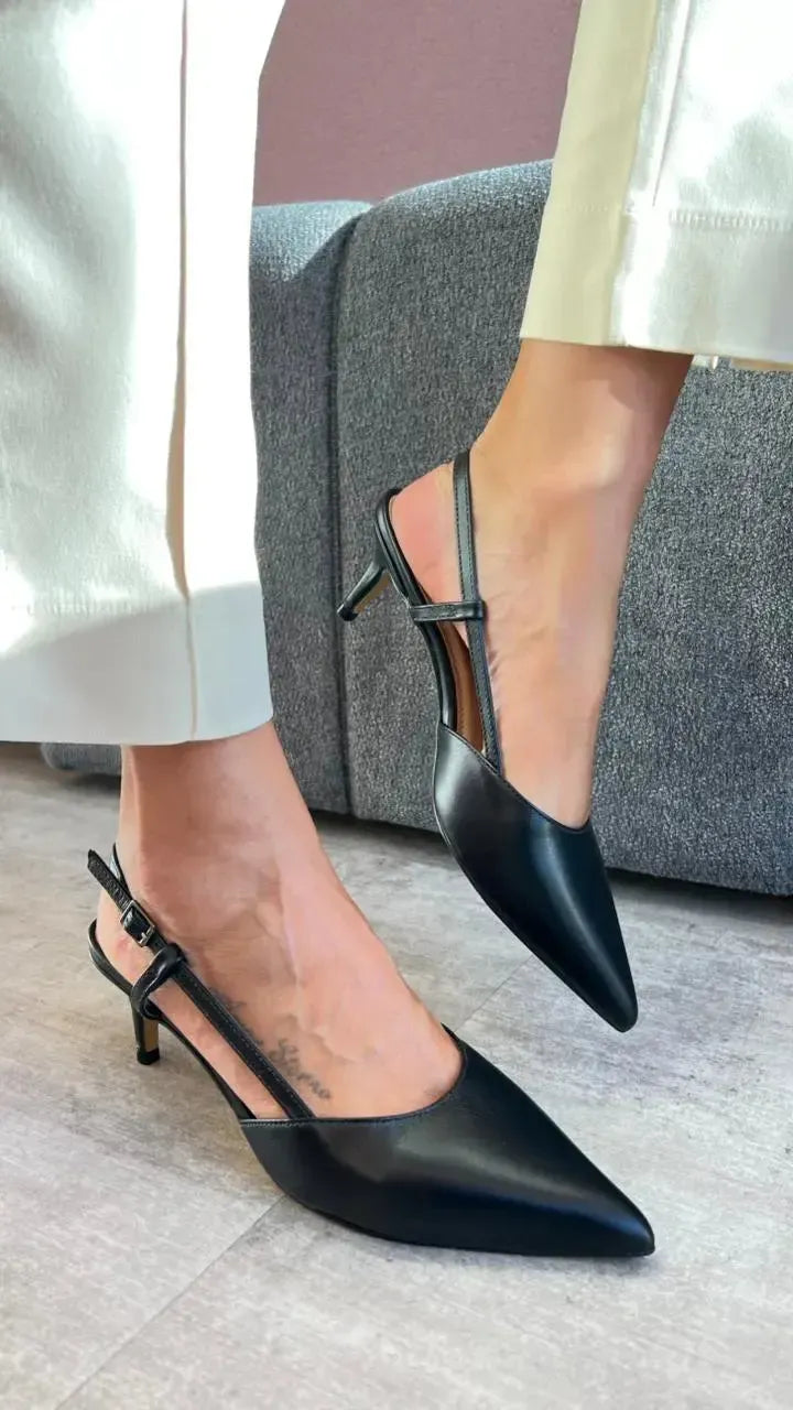 Slingback Preta