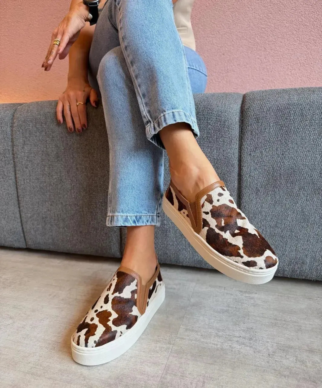 Slip-on Lara, Cow Print