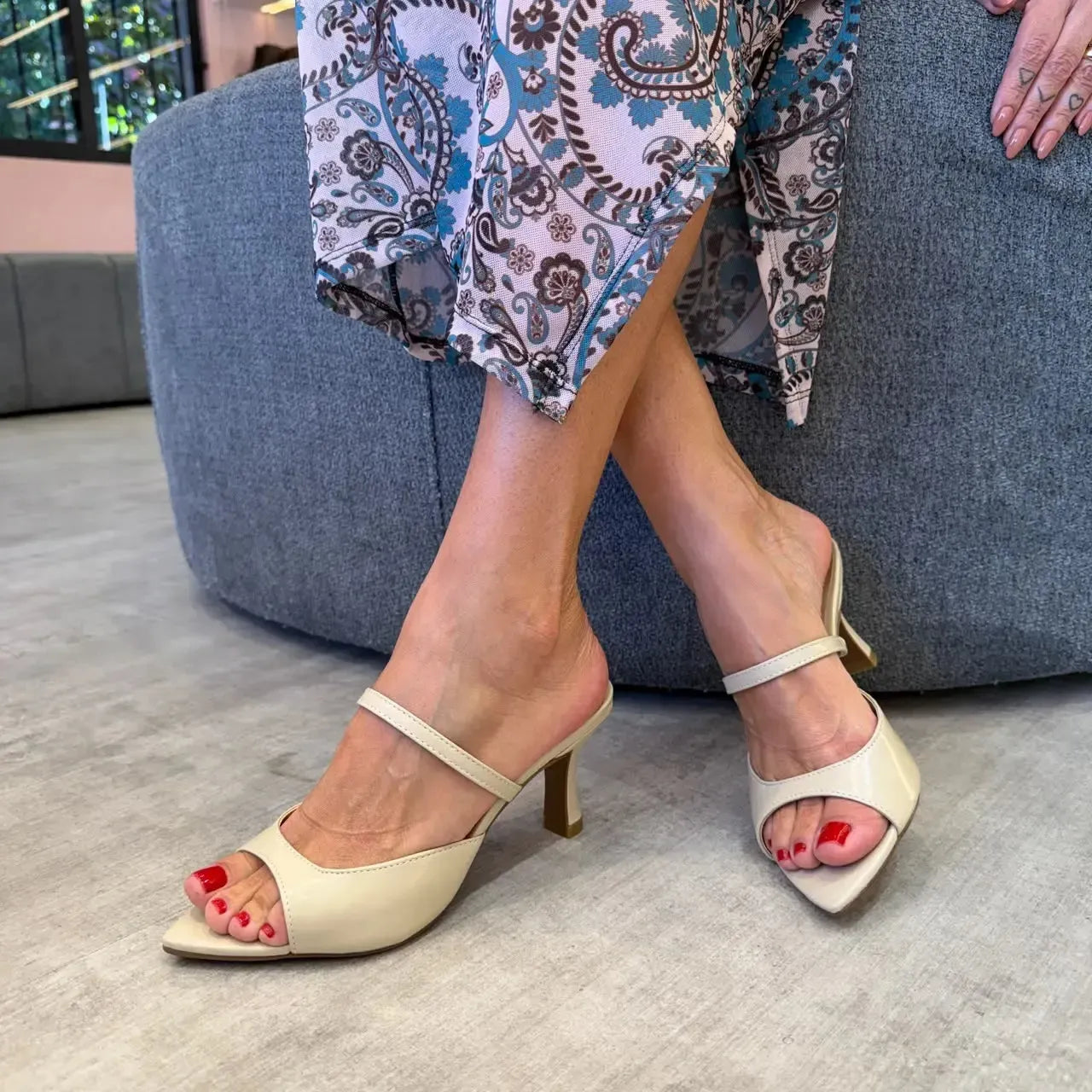 Tamanco Celine, Creme