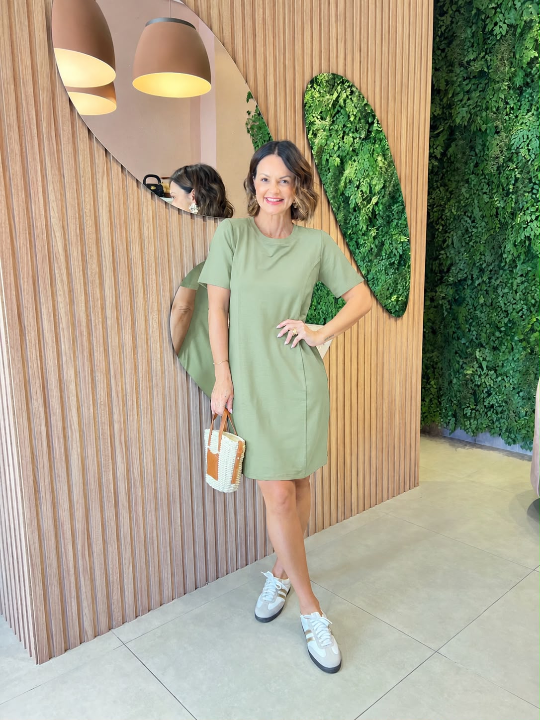Vestido Em Moletinho Com Bolso, Verde