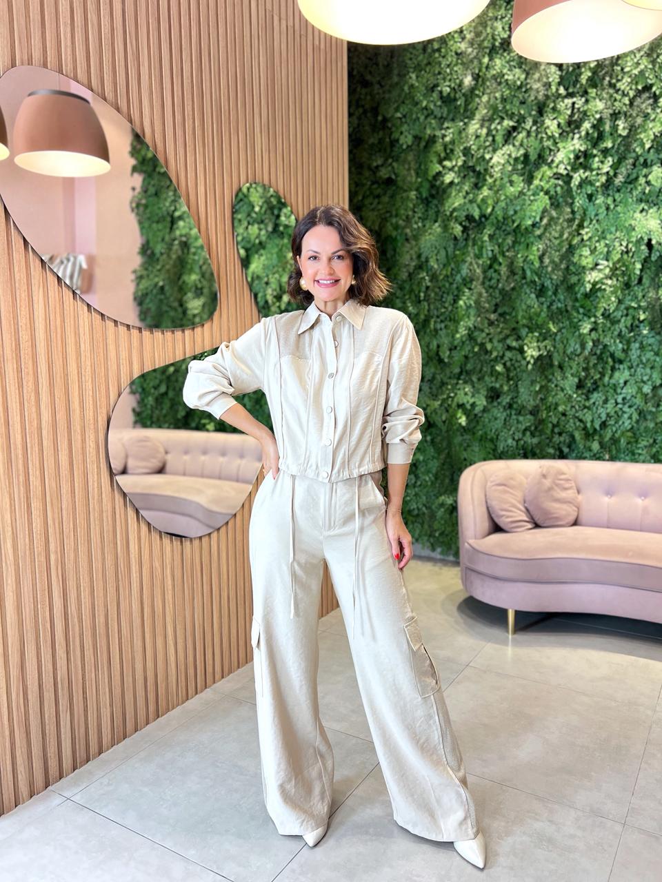 Conjunto Calça Cargo + Camisa Marrante, Cru