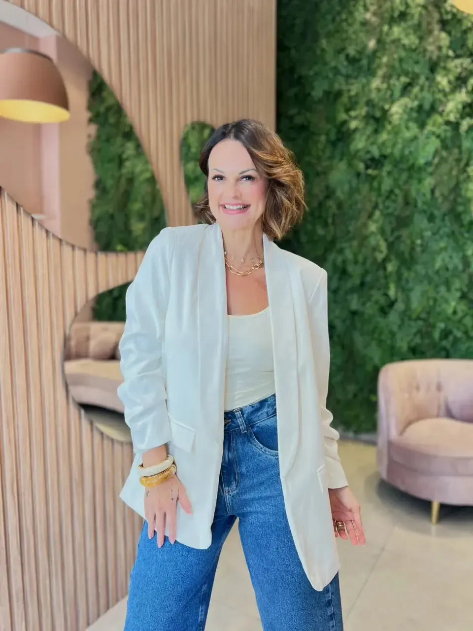 Blazer Forrado, Branco