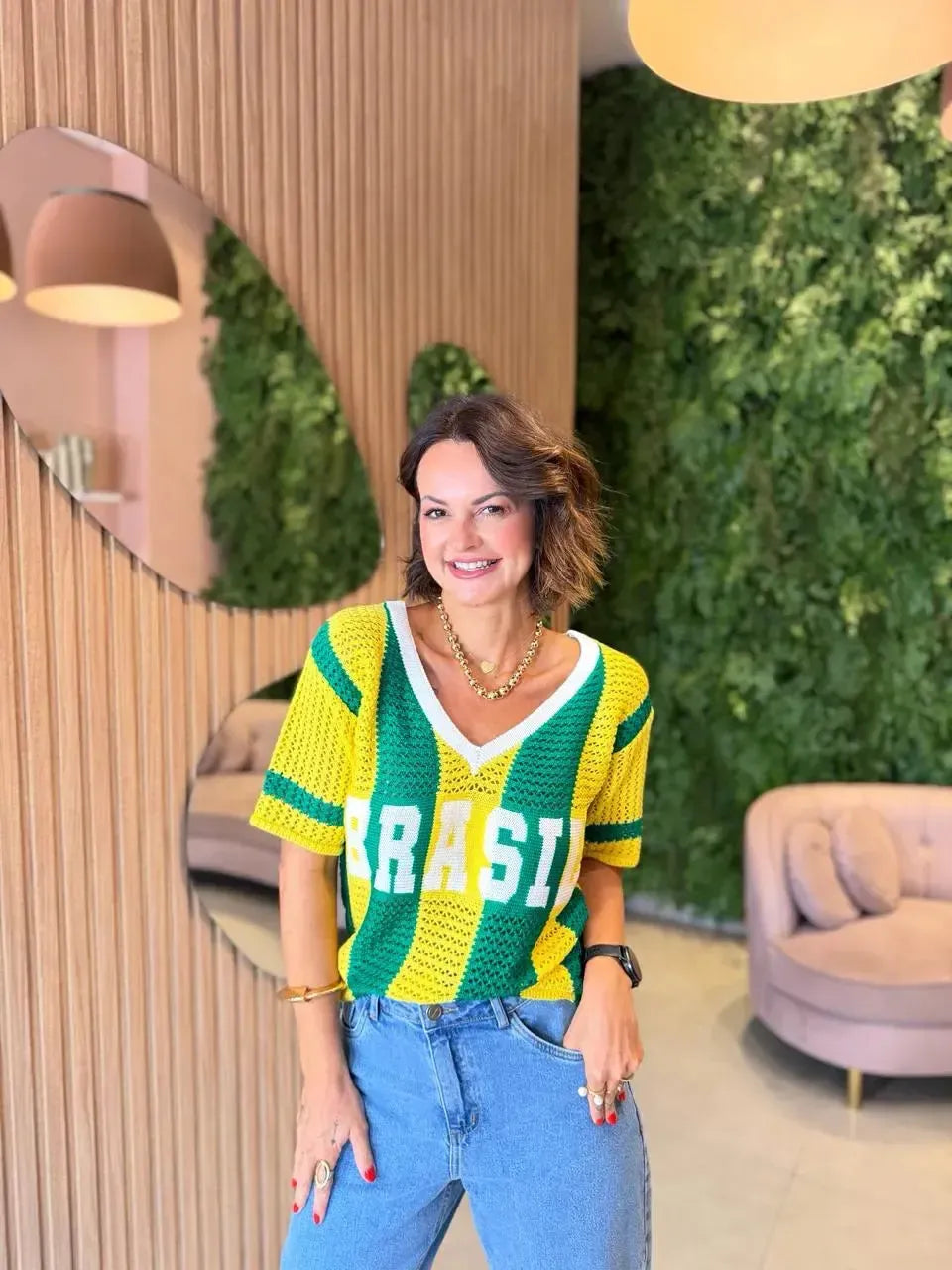 Blusa Brasil em Tricô