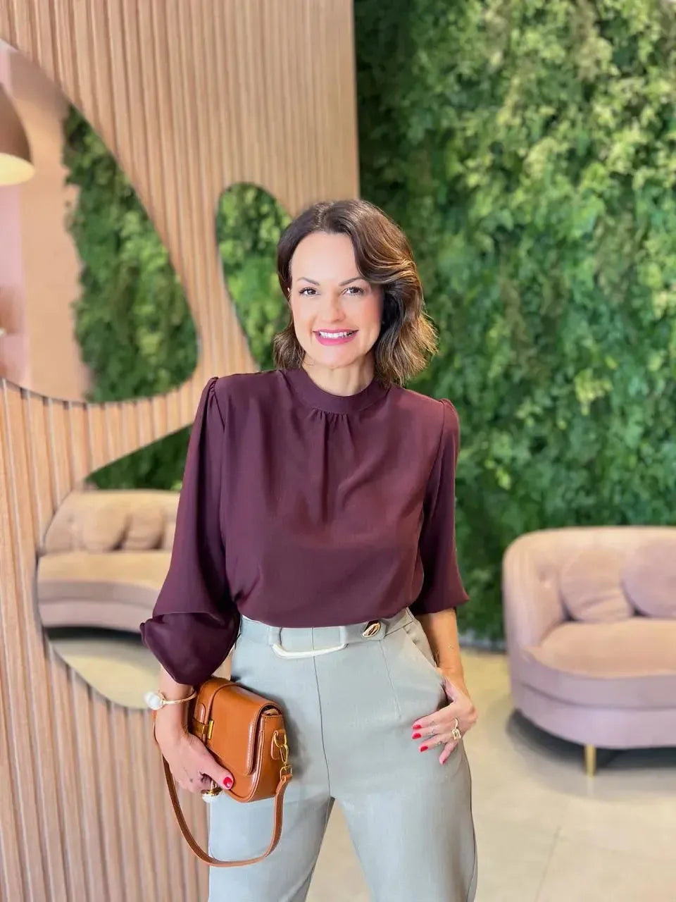 Blusa Manga Longa, Marsala