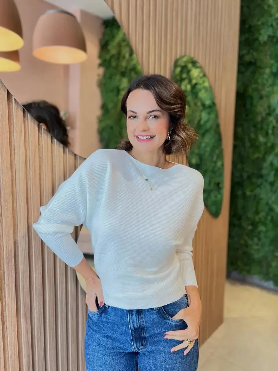 Blusa em Tricô Modal, Off White