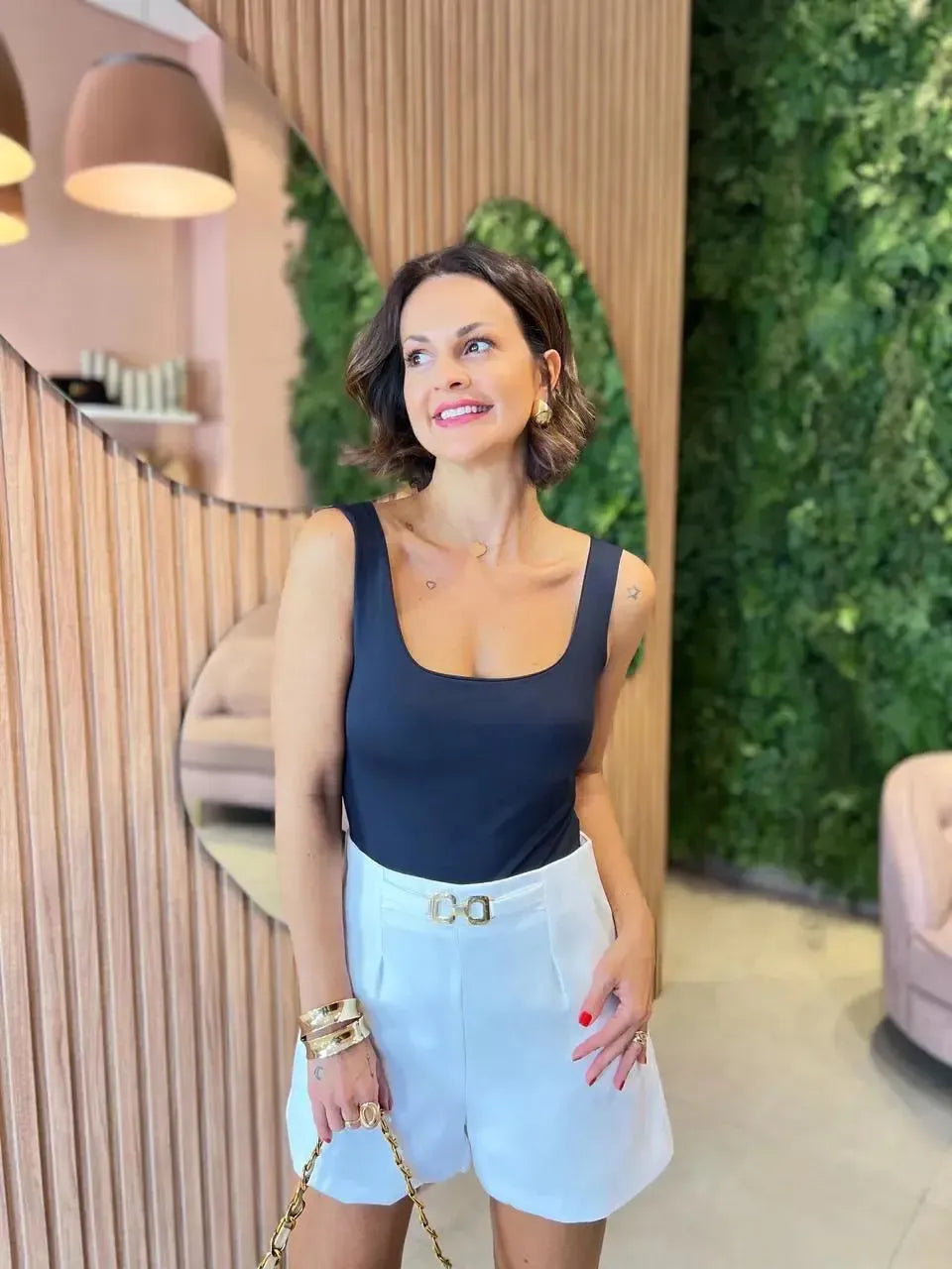 Body Regata em Poliamida, Preto