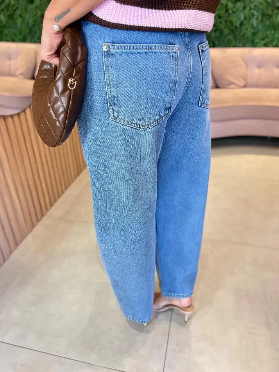 Calça Jeans Ballon Lavagem Clara