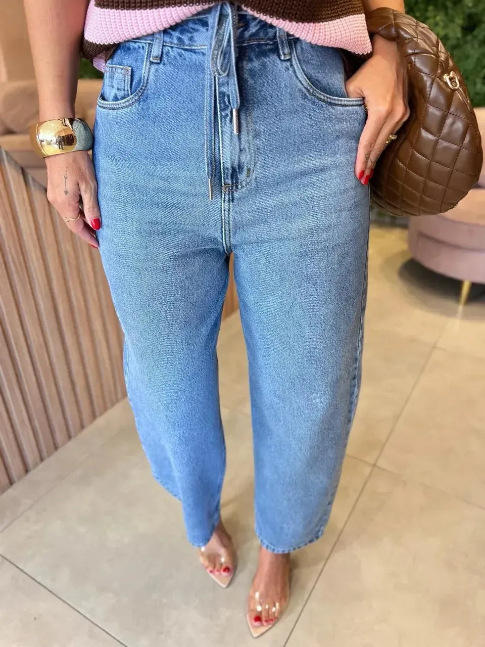 Calça Jeans Ballon Lavagem Clara 24332