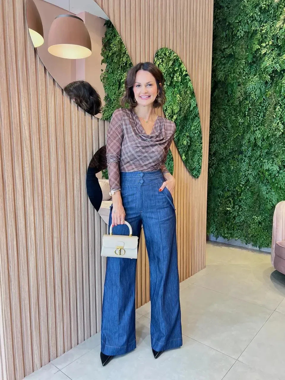 Calça Jeans Pantalona 2 Botões 2063