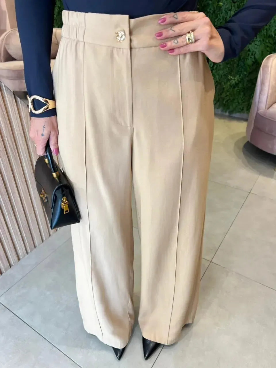 Calça Pantalona Marrante, Cru