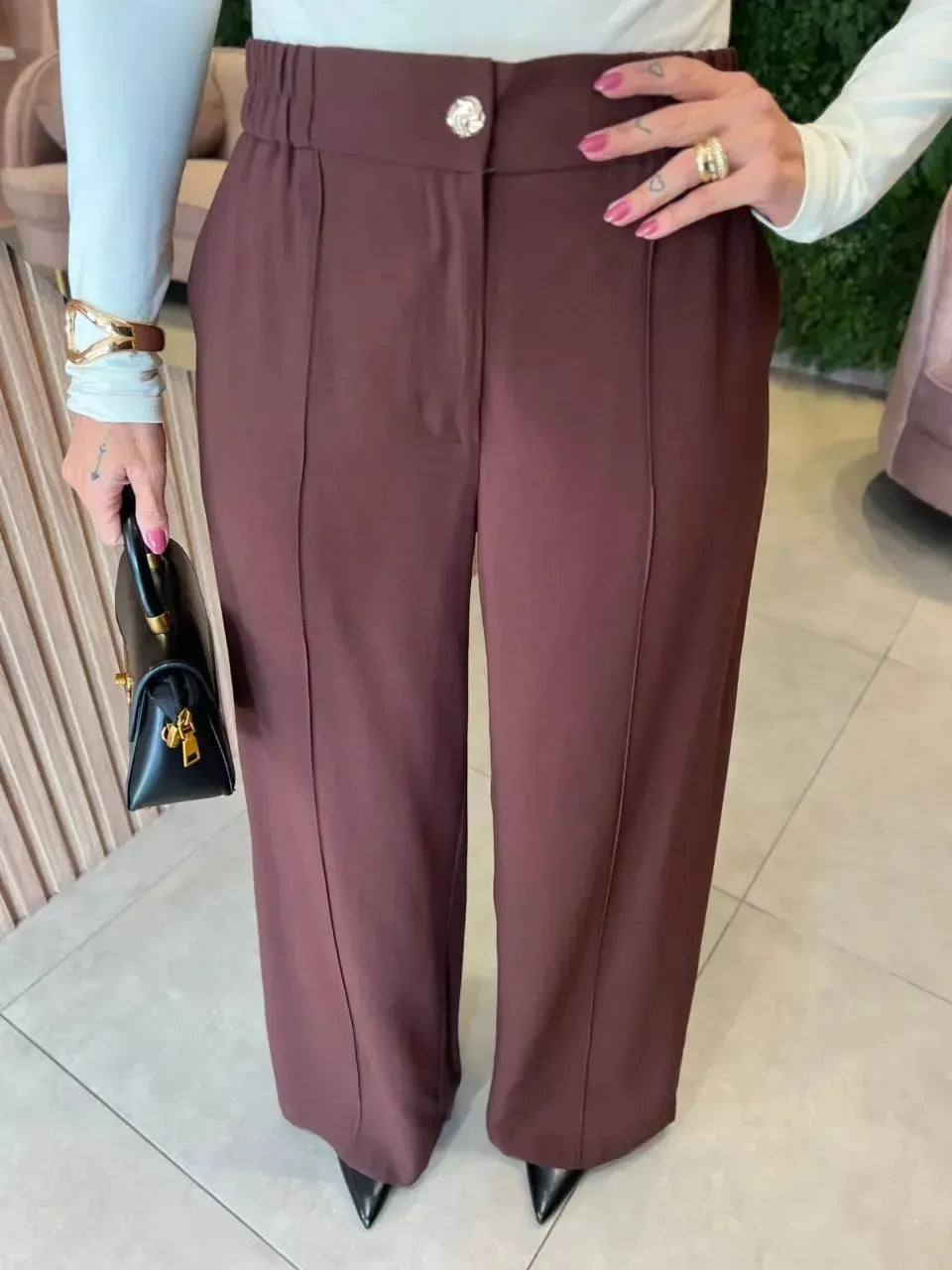 Calça Pantalona Marrante, Marrom