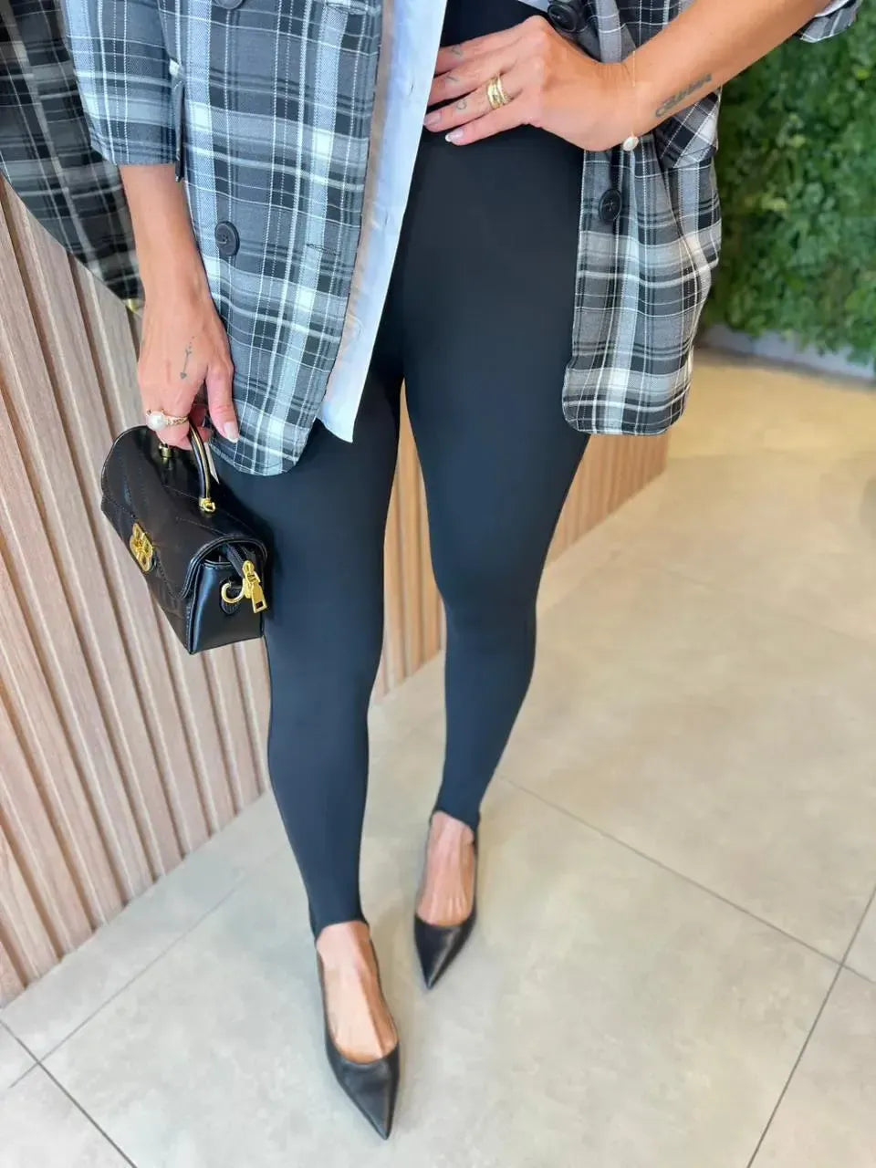 Calça Pezinho Flanelada, Preta