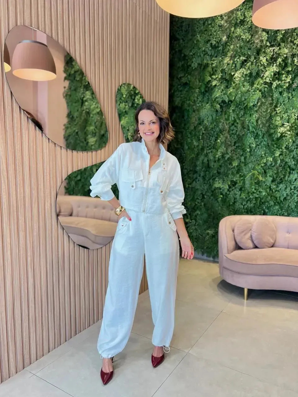 Conjunto Calça Aladim + Jaqueta, Off White