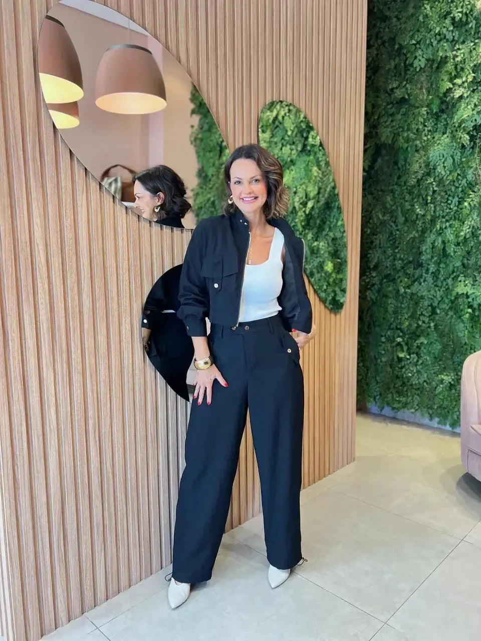 Conjunto Calça Aladim + Jaqueta, Preto