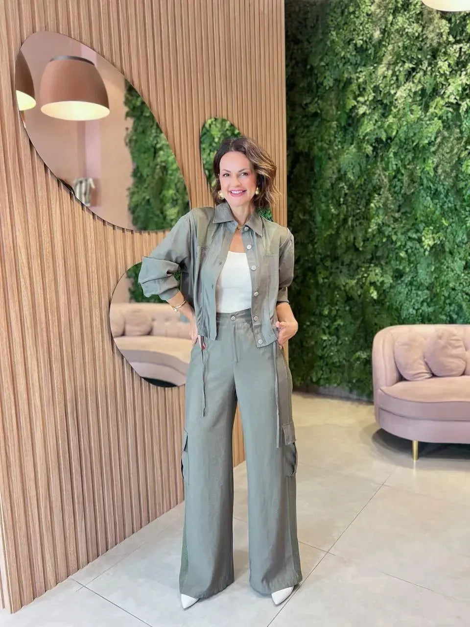 Conjunto Calça Cargo + Camisa Marrante, Verde