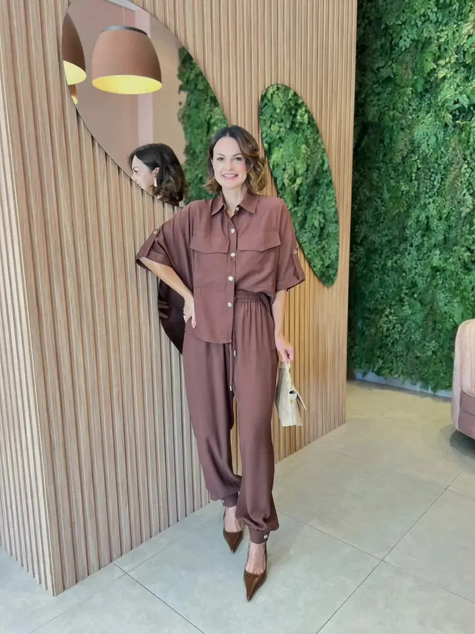 Conjunto Camisa + Calça Aladim, Marrom