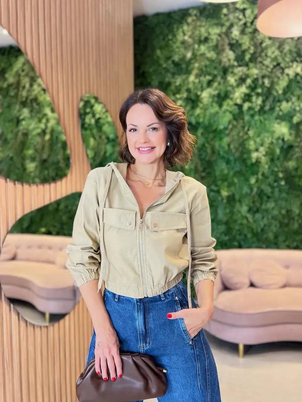 Jaqueta Bomber MO68, Bege