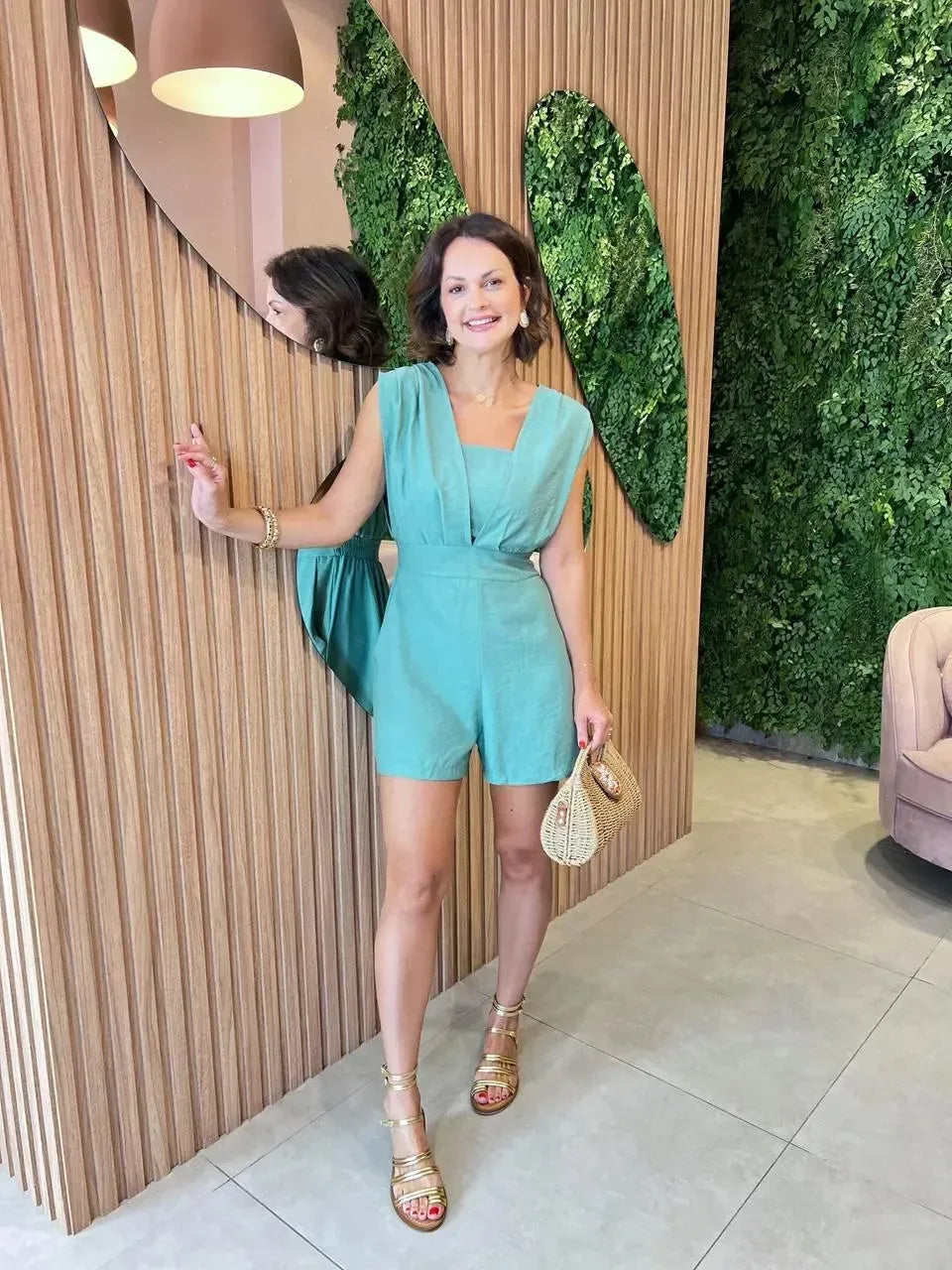 Macaquinho com Cropped, Verde