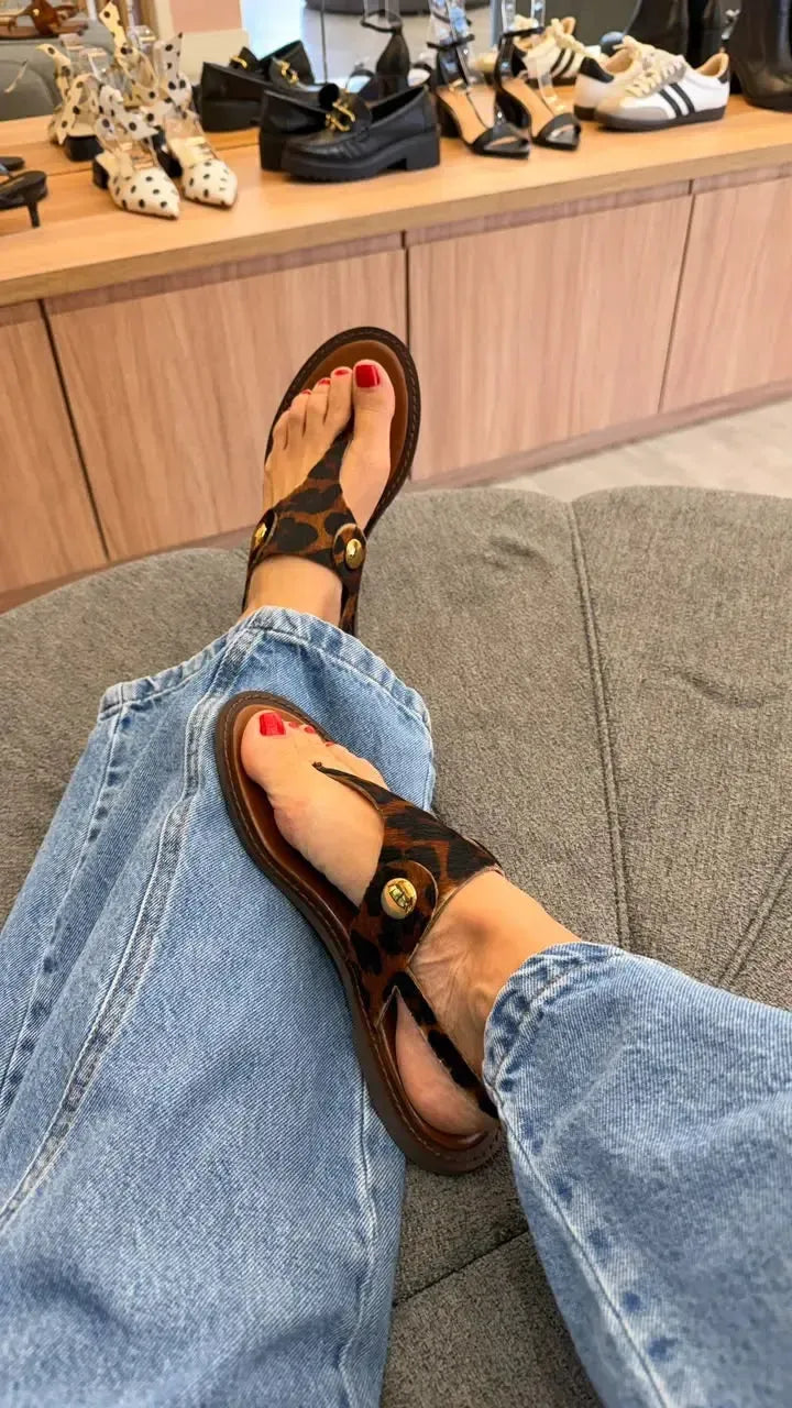 Rasteira Antonia, Animal Print
