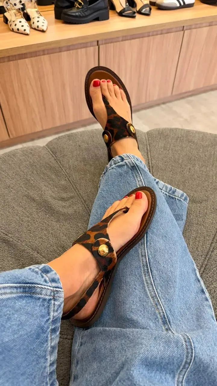 Rasteira Antonia, Animal Print
